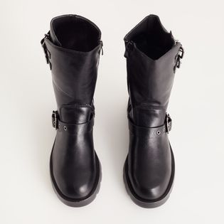 Bota Cano Médio com Fivelas - PRETA