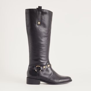 Bota Montaria Cano Longo em Couro com Spikes - PRETA