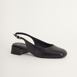 Scarpin bico quadrado slingback - PRETA