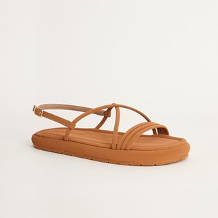 Papete Tiras Meia Cana em Nobuck - CAMEL