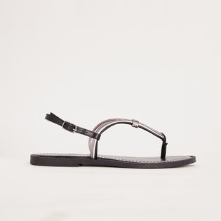 Rasteira Fios Metalizados - PRETO/PRATEADO/PEWTER