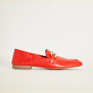 Mocassim Clássico em couro 2 em 1 - VERMELHO