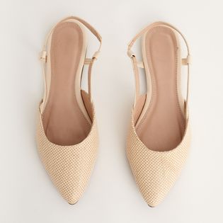Sapatilha slingback em ráfia - NATURAL/MILK