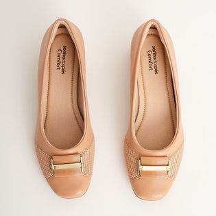 Scarpin Bico Quadrado com Acessório Metalizado - BISCUIT