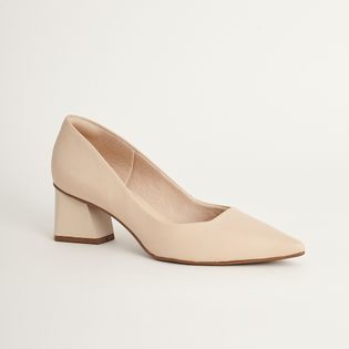Scarpin bico fino e salto bloco - MILK