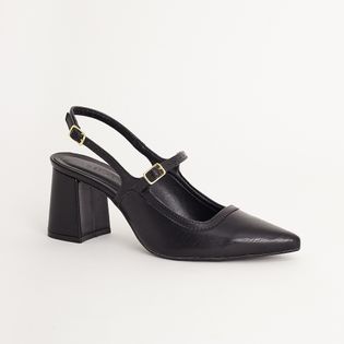 Scarpin Slingback Salto Fino - PRETA