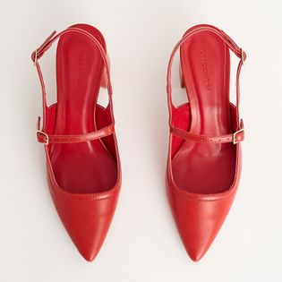 Scarpin Slingback Salto Fino - VERMELHO RADIANTE
