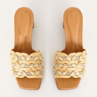 Tamanco em Ráfia com Strass - NATURAL/CRISTAL