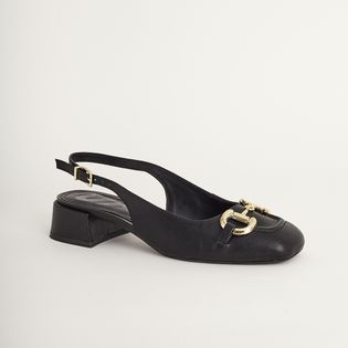 Scarpin Slingback de Bico Quadrado - PRETA