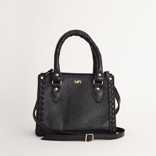 Bolsa com trançado na lateral - PRETA