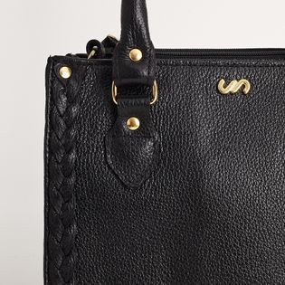 Bolsa com trançado na lateral - PRETA