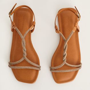 Rasteira Manta de Strass - CAMEL