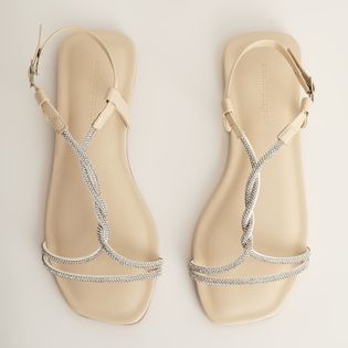 Rasteira Manta de Strass - MILK