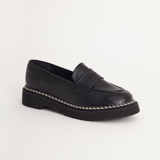 Mocassim com Costura Artesanal - PRETA