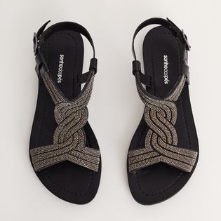Rasteira em Strass - PRETO/ONIX
