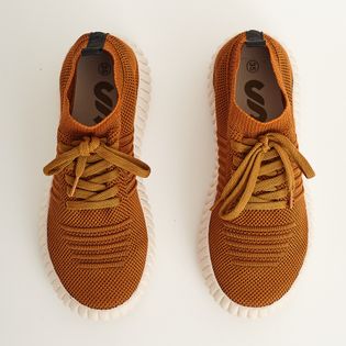 Tênis em Knit com Solado Alto - BISCUIT