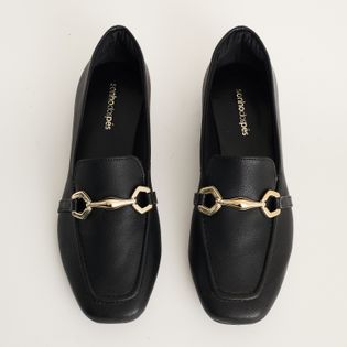Mocassim em Floater com Bridão Metalizado - PRETA