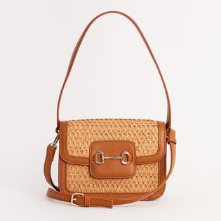 Bolsa de Ráfia com Detalhe de Bridão - CAMEL/NATURAL