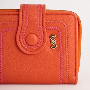 Carteira Compacta com Detalhes Trançados - CORAL