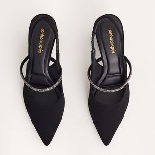 Scarpin Slingback em Nobuck - PRETO/ONIX
