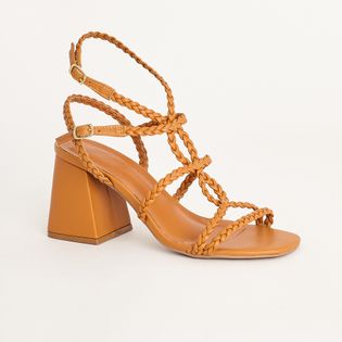 Sandália Gladiadora com Tranças Delicadas - CAMEL