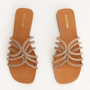Rasteira em Strass - DOURADO