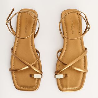 Rasteira Acácia Metalizada - BRONZE