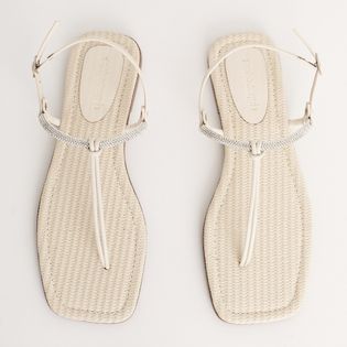 Rasteira Fio Dental e Detalhe em Strass - COTTON