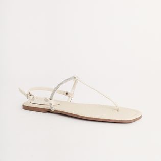 Rasteira Fio Dental e Detalhe em Strass - COTTON