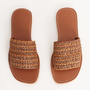 Rasteira Tramado - CAMEL/EXPRESSO/BRONZE