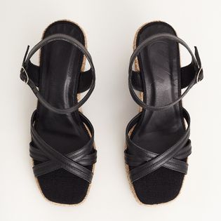 Anabela em Couro - PRETA