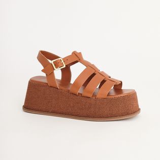 Plataforma Fisherman em Couro - CAMEL