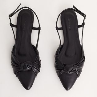 Sapatilha Slingback Nó - PRETA