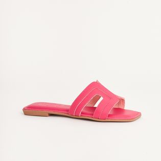 Rasteira Recortes Pesponto - HOT PINK
