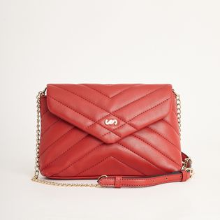 Bolsa envelope em napa - VERMELHO