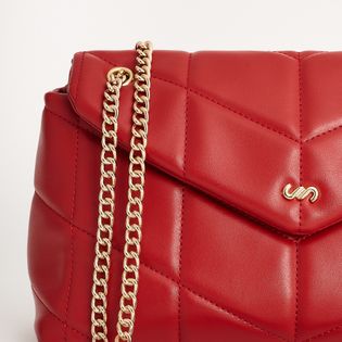 Bolsa Média Alça Metalizada - VERMELHO