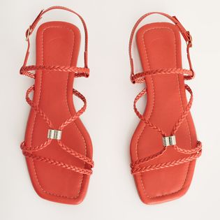 Rasteira Trancinhas com Ajuste - CORAL