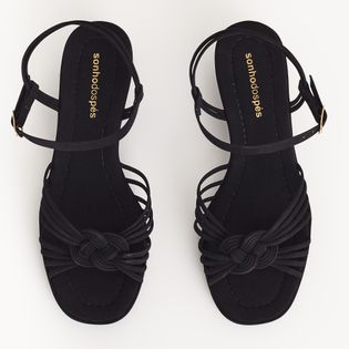 Anabela Trançada em Nobuck - PRETA