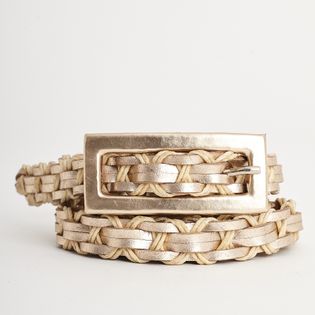 Cinto de couro trançado - MILK