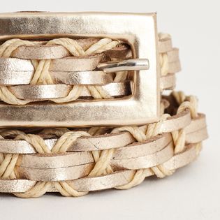 Cinto de couro trançado - MILK