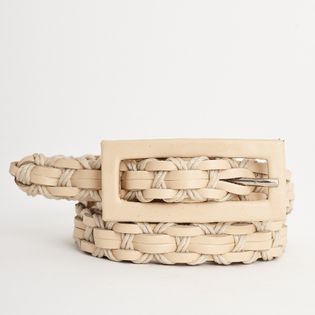 Cinto de couro trançado - BISCUIT