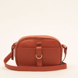 Bolsa em couro com argola - CORAL