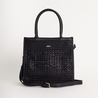 Bolsa média napa texturizada - PRETA