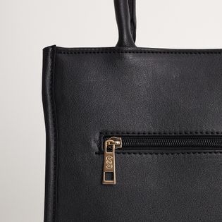 Bolsa média napa texturizada - PRETA