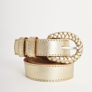 Cinto em couro floater - CHAMPAGNE