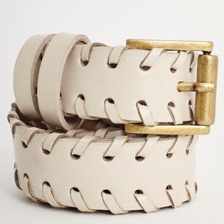 Cinto de couro com trançado nas laterais - COTTON