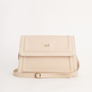 Bolsa de couro pequena pespontada - MILK