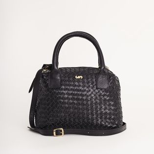 Bolsa de couro M texturizada - PRETA