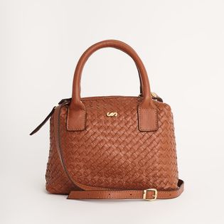 Bolsa de couro M texturizada - CAMEL