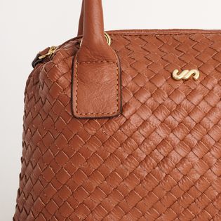 Bolsa de couro M texturizada - CAMEL